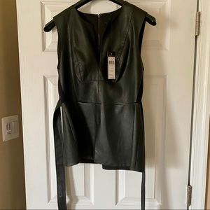Pleather zip back sleeveless top